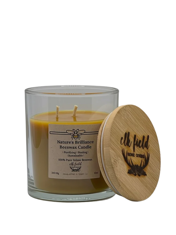 Natures Brilliance Organic Unscented Beeswax Candle 12oz