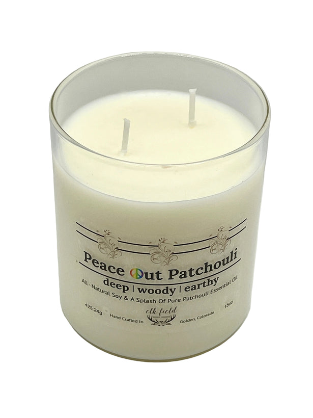 a white candle with two smoke free wicks 